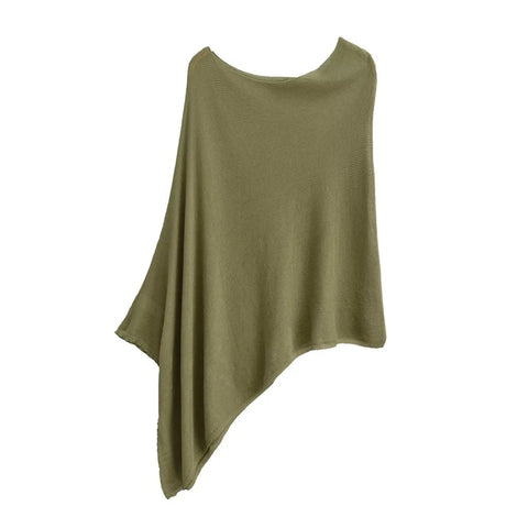 New Autumn Loose Lazy Asymmetric Design See-through Fine Needle Cape Top CODE: KAR2585