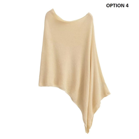 New Autumn Loose Lazy Asymmetric Design See-through Fine Needle Cape Top CODE: KAR2585