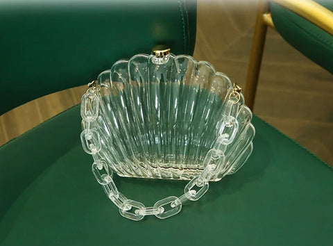 New Transparent Acrylic Designer Pearl strap Shoulder Messenger Clutch Bag CODE: KAR2590