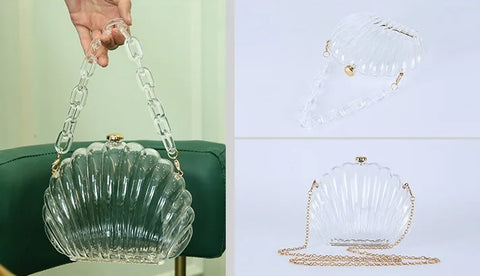 New Transparent Acrylic Designer Pearl strap Shoulder Messenger Clutch Bag CODE: KAR2590