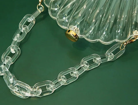 New Transparent Acrylic Designer Pearl strap Shoulder Messenger Clutch Bag CODE: KAR2590
