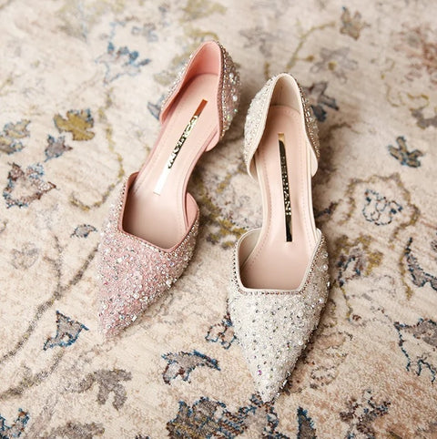 New Sexy Crystal Elegant Pointed Toe Medium Heel CODE: KAR2593