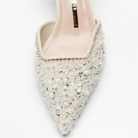 New Sexy Crystal Elegant Pointed Toe Medium Heel CODE: KAR2593
