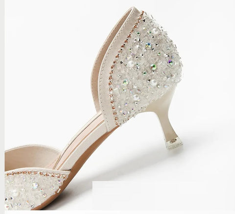 New Sexy Crystal Elegant Pointed Toe Medium Heel CODE: KAR2593