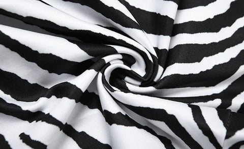 New Autumn Zebra Stripe Tight One Shoulder Jumpsuit CODE: KAR2599