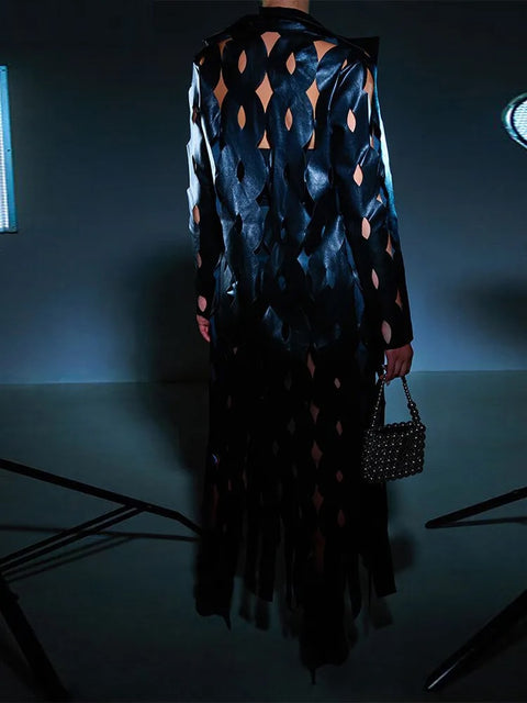 Hollow Sexy Windbreaker Tassel Hipster Chic Design Long Sleeve Cardigan Wild Fashion Coat CODE: KAR2602