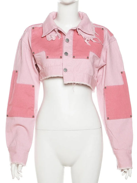 New Autumn Hipster Single Breasted Lapel Long Sleeve Crop Jacket Set CODE: KAR2603