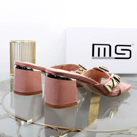 New fashion Metal decorative willow nails open toe thick heel CODE: KAR2604