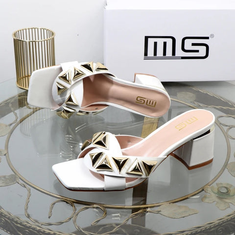 New fashion Metal decorative willow nails open toe thick heel CODE: KAR2604