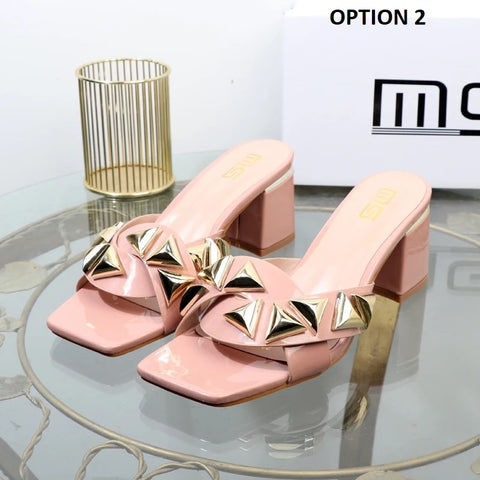 New fashion Metal decorative willow nails open toe thick heel CODE: KAR2604