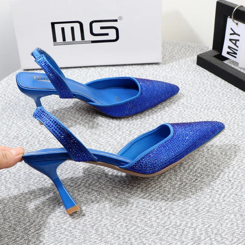 New elegant summer luxury fashion pointed rhinestones stiletto stripper heel CODE: KAR2605