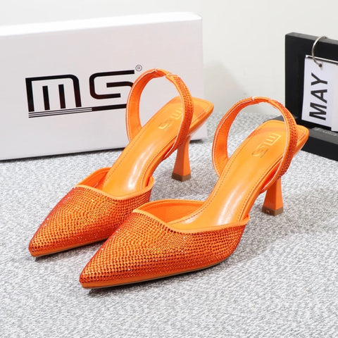 New elegant summer luxury fashion pointed rhinestones stiletto stripper heel CODE: KAR2605