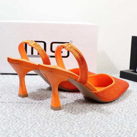 New elegant summer luxury fashion pointed rhinestones stiletto stripper heel CODE: KAR2605