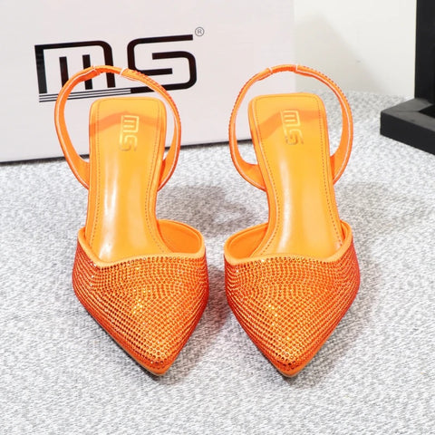 New elegant summer luxury fashion pointed rhinestones stiletto stripper heel CODE: KAR2605