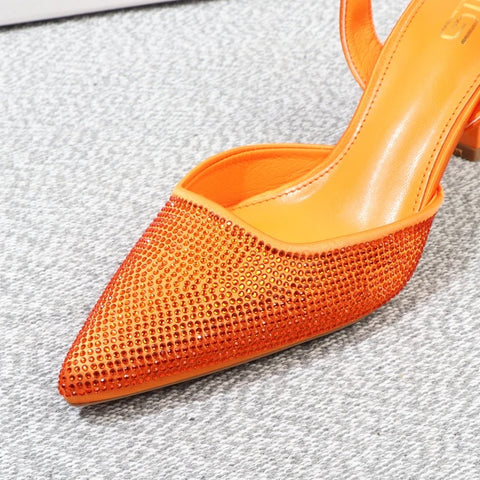 New elegant summer luxury fashion pointed rhinestones stiletto stripper heel CODE: KAR2605