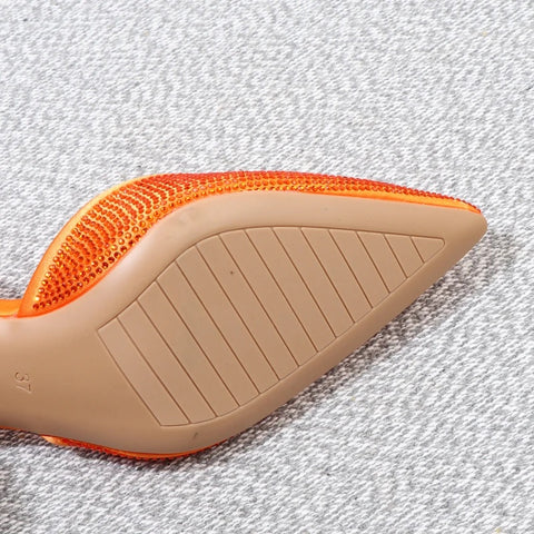 New elegant summer luxury fashion pointed rhinestones stiletto stripper heel CODE: KAR2605