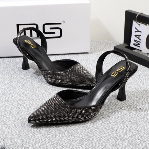 New elegant summer luxury fashion pointed rhinestones stiletto stripper heel CODE: KAR2605