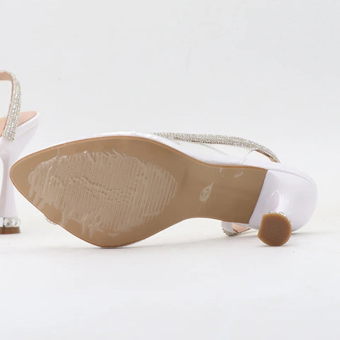 Summer Luxury Crystal Stripper Peep Toe Slingback High Heel CODE: KAR2607