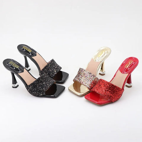 Luxury Glitter Sequins Metallic Rhinestone High Heel CODE: KAR2608