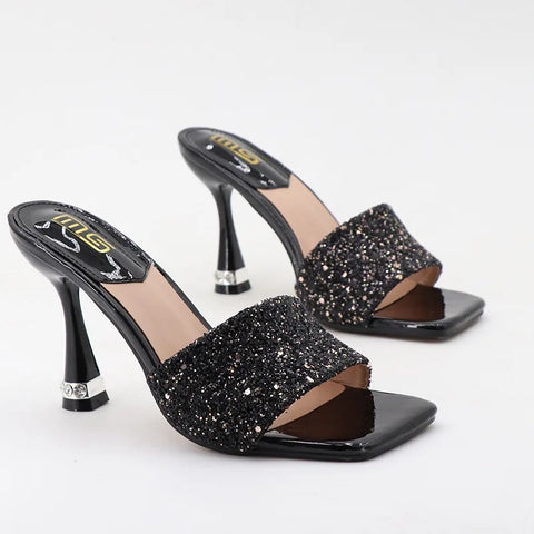 Luxury Glitter Sequins Metallic Rhinestone High Heel CODE: KAR2608