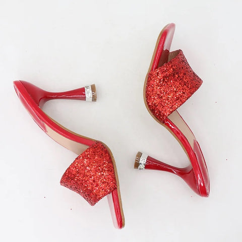Luxury Glitter Sequins Metallic Rhinestone High Heel CODE: KAR2608