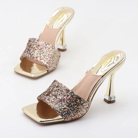 Luxury Glitter Sequins Metallic Rhinestone High Heel CODE: KAR2608