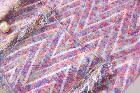 New Fashion Casual Autumn Winter Loose Tassel Panel V-Neck Button Thickened Jacket CODE: KAR2611