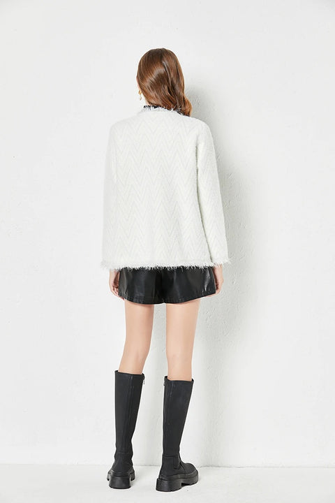 New Fashion Casual Autumn Winter Loose Tassel Panel V-Neck Button Thickened Jacket CODE: KAR2611