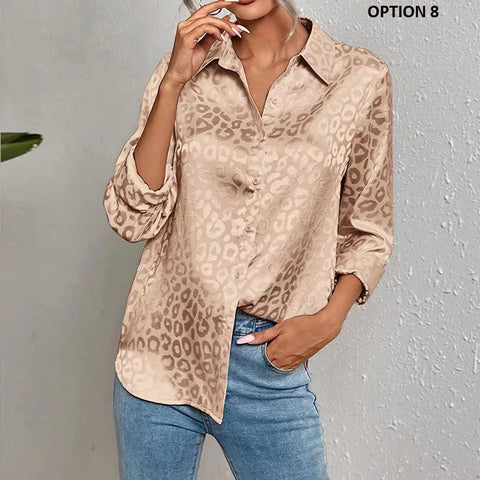 New Autumn Vintage Long Sleeves Leopard Print Loose Shirt CODE: KAR2612