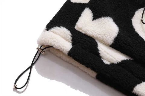 New Heart Full Print Plush Loose Long Sleeve Jacket CODE: KAR2615