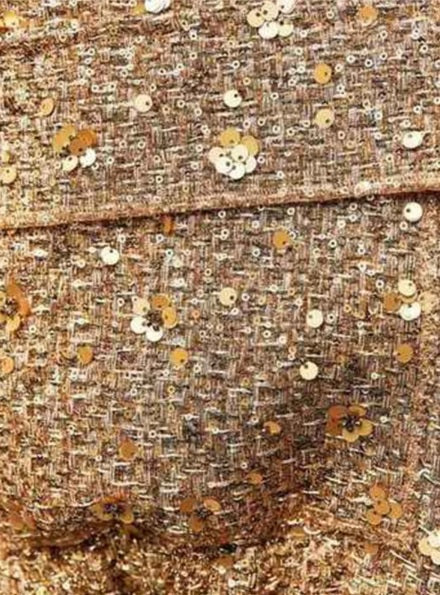 New Fashion Sequin O-neck Covered Button Long Sleeve Loose Elegant Short Jacket CODE: KAR2617