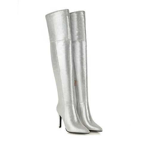 New Fashion Pointed Toe Zipper Knee Long Boot CODE: KAR2619