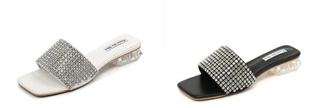 New Casual Crystal Full Diamonds Transparent Heel Sandal CODE: KAR2620