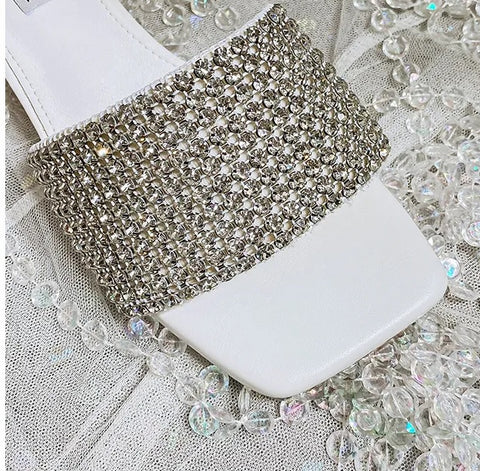 New Casual Crystal Full Diamonds Transparent Heel Sandal CODE: KAR2620