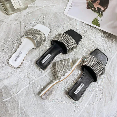 New Casual Crystal Full Diamonds Transparent Heel Sandal CODE: KAR2620