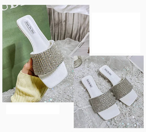 New Casual Crystal Full Diamonds Transparent Heel Sandal CODE: KAR2620