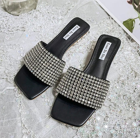 New Casual Crystal Full Diamonds Transparent Heel Sandal CODE: KAR2620