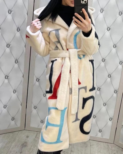 New Fashion Large Code Printing Long Coat CODE: KAR2622