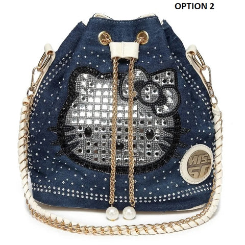 New Fashion Hello Kitty Diamonds Rhinestone Chain Crossbody Handbag CODE: KAR2623