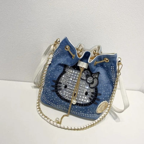 New Fashion Hello Kitty Diamonds Rhinestone Chain Crossbody Handbag CODE: KAR2623