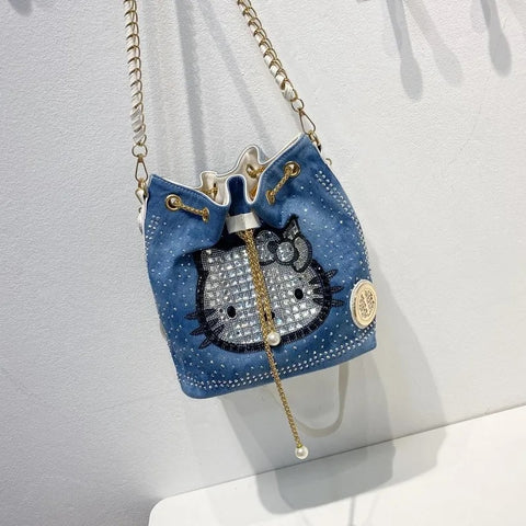 New Fashion Hello Kitty Diamonds Rhinestone Chain Crossbody Handbag CODE: KAR2623