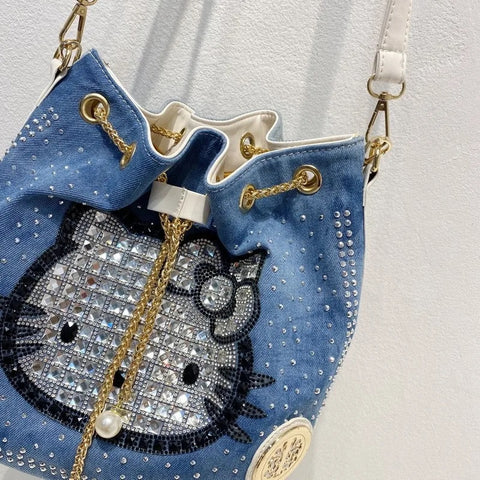 New Fashion Hello Kitty Diamonds Rhinestone Chain Crossbody Handbag CODE: KAR2623
