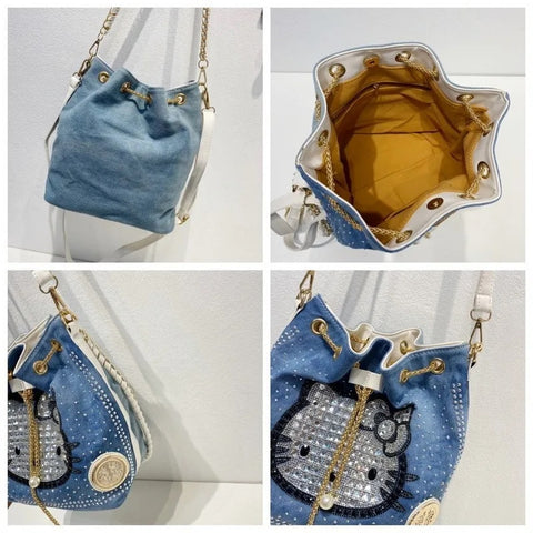 New Fashion Hello Kitty Diamonds Rhinestone Chain Crossbody Handbag CODE: KAR2623