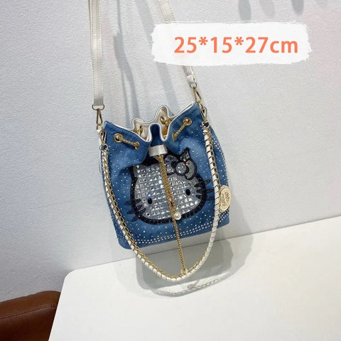 New Fashion Hello Kitty Diamonds Rhinestone Chain Crossbody Handbag CODE: KAR2623
