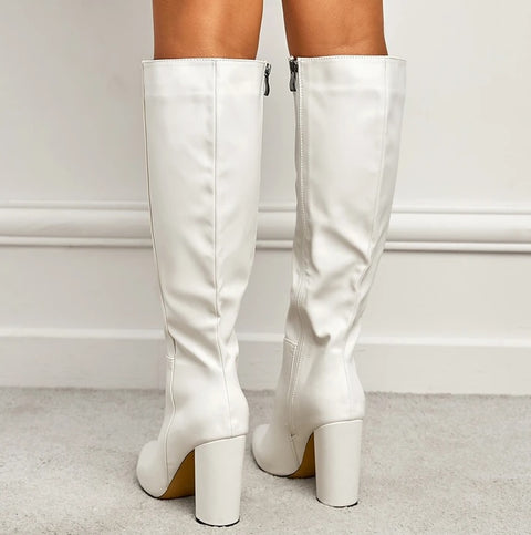 New Fashion Sexy Knee High Pointed Toe Square Long Boot CODE: KAR2626