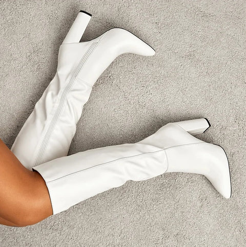 New Fashion Sexy Knee High Pointed Toe Square Long Boot CODE: KAR2626