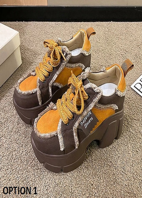 New Sneakers Vulcanized Elevated Thick-soled Lace-up Shoe CODE: READY1515