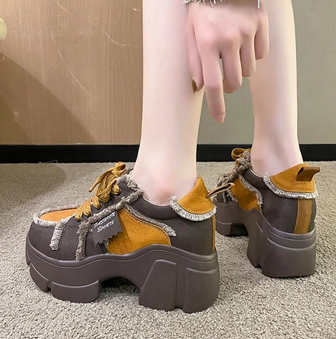 New Sneakers Vulcanized Elevated Thick-soled Lace-up Shoe CODE: READY1515