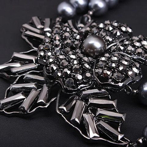 New Pearl Beads Multi Strand Layered Bib Choker Collar Necklace CODE: KAR2634