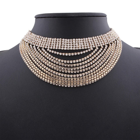 New Multi-layer Crystal Rhinestone Collare Chokers Necklace CODE: KAR2635